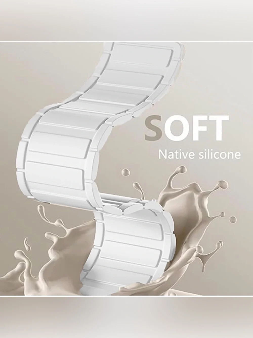 20mm White Magnetic Silicone Watch Band for TicWatch E3 E GTH C2 New